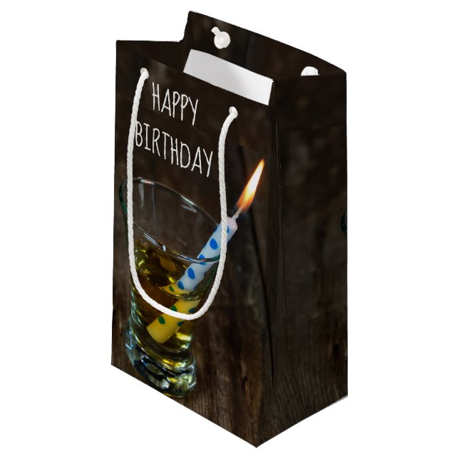 Bolsa De Regalo Pequeña Birthday Candle in Whiskey Shot Glass (Angulo Anverso)