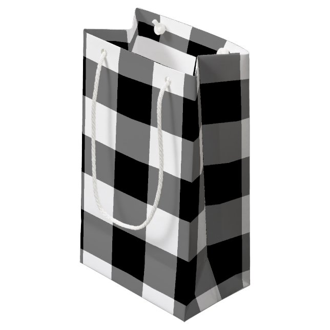 Bolsa De Regalo Pequeña Black Gingham (Angulo Anverso)