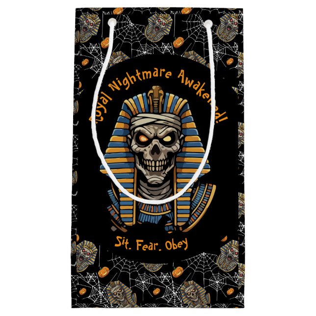 Bolsa De Regalo Pequeña 🖤 Black Pharaoh Mummy Gift Bag 🎃 👑 (Anverso)