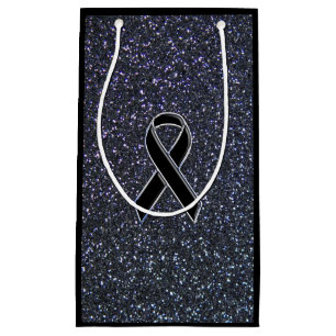Bolsa De Regalo Pequeña Black Ribbon Awareness Midnight Blue
