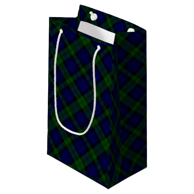 Bolsa De Regalo Pequeña Black Watch Tartan Blue Green Plage (Angulo Anverso)