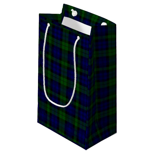 Bolsa De Regalo Pequeña Black Watch Tartan Blue Green Plage (Angulo Anverso)