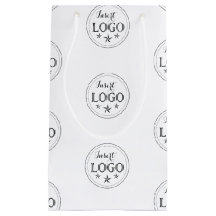 Bolsa de regalo pequeña blanca clásica con logotip