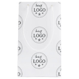 Bolsa de regalo pequeña blanca clásica con logotip