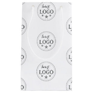 Bolsa de regalo pequeña blanca clásica con logotip