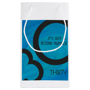 Bolsa De Regalo Pequeña Blue 30 Decade Birthday