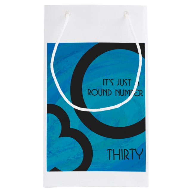 Bolsa De Regalo Pequeña Blue 30 Decade Birthday (Reverso)