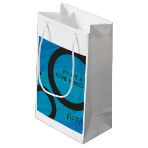 Bolsa De Regalo Pequeña Blue 50 Decade Birthday