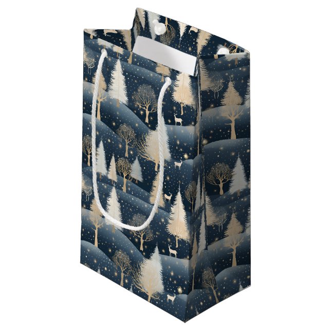 Bolsa De Regalo Pequeña Blue and Cream Snowy Fields  (Angulo Anverso)