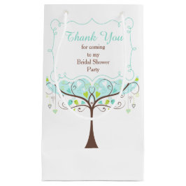 Bolsa De Regalo Pequeña Blue and Green Floral Bird Bridal Shower Thank You