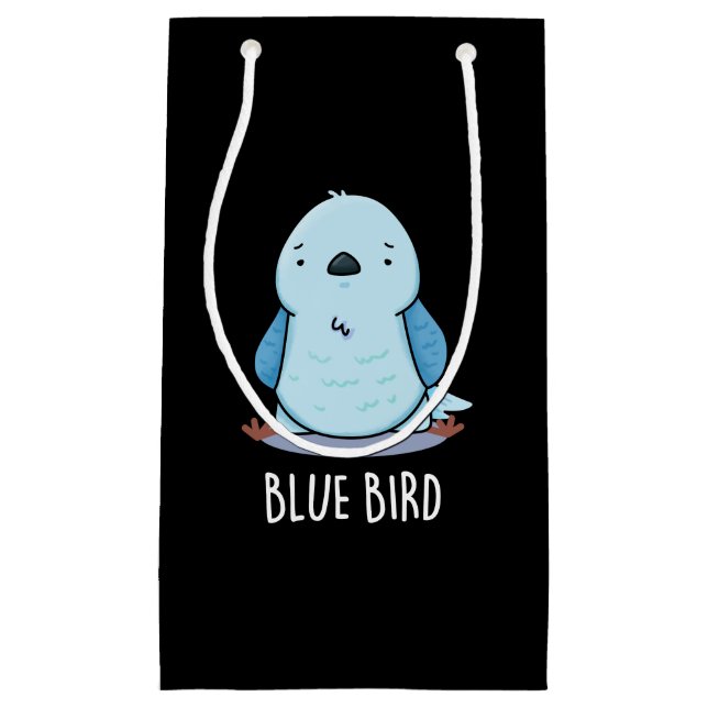 Bolsa De Regalo Pequeña Blue Bird Funny Animal Pun Dark BG (Anverso)