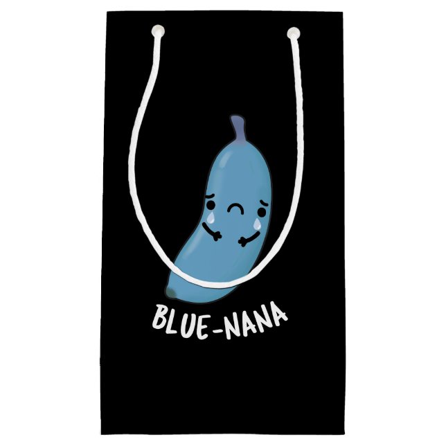 Bolsa De Regalo Pequeña Blue-nana Funny Banana Pun Dark BG (Anverso)