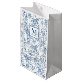 Bolsa De Regalo Pequeña Blue Toile French Monogram