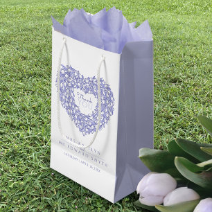 Bolsa De Regalo Pequeña Blue tulip heart thank you wedding favor