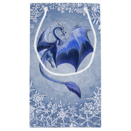 Bolsa De Regalo Pequeña Blue Winter Dragon Fantasy Nature Art