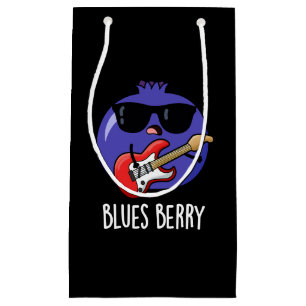 Bolsa De Regalo Pequeña Blues Berry Funny Fruit Pun Dark BG