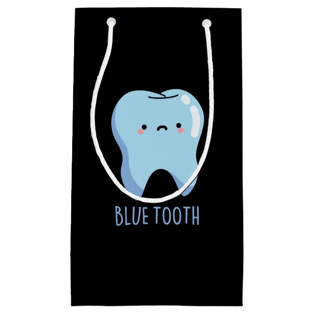 Bolsa De Regalo Pequeña Bluetooth Funny Técnica Blue Tooth Pun Dark BG (Anverso)