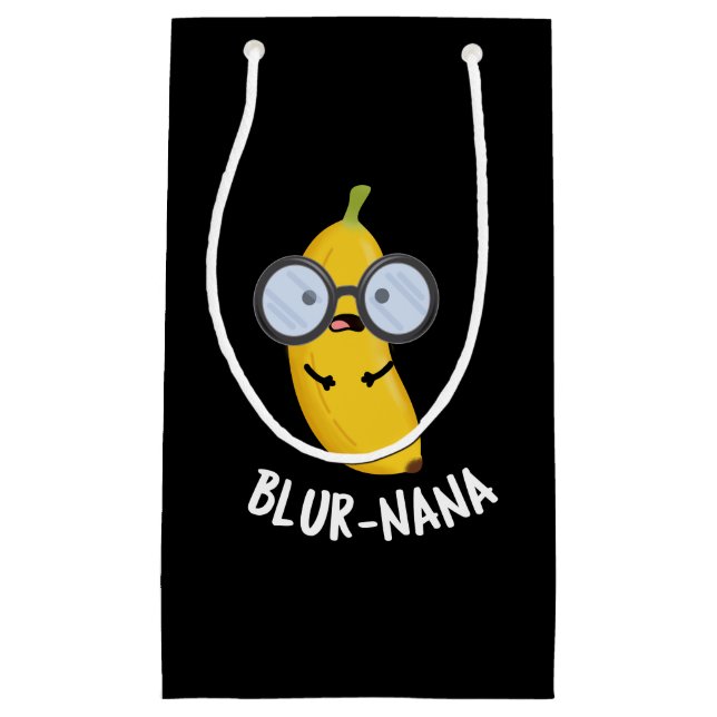 Bolsa De Regalo Pequeña Blur-nana Funny Banana Pun Dark BG (Anverso)