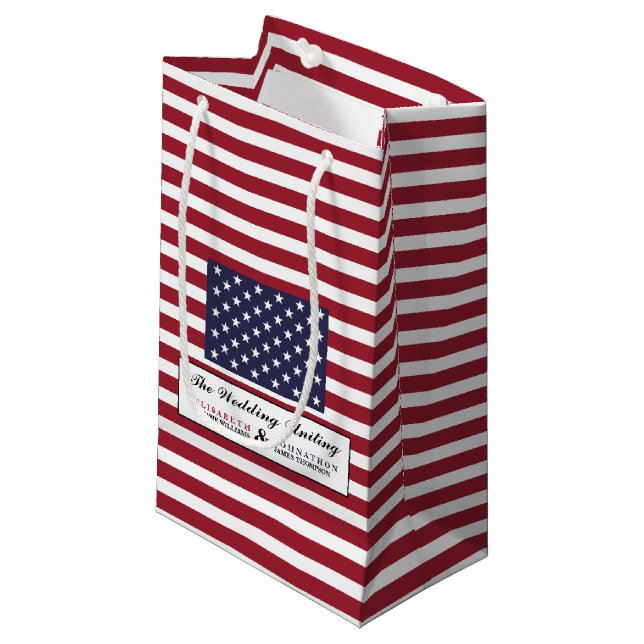 Bolsa De Regalo Pequeña Boda de Bandera de Estados Unidos (Angulo Anverso)