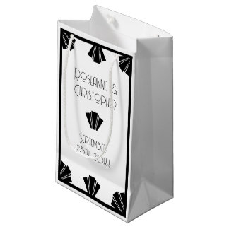 Bolsa De Regalo Pequeña Boda De Diseño Art Decó En Blanco Y Negro