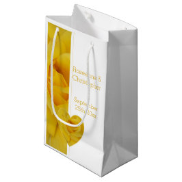 Bolsa De Regalo Pequeña Boda de diseño del corazón de rosa amarillo