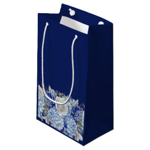 Bolsa De Regalo Pequeña Boda de flores azul acuarela -