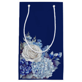 Bolsa De Regalo Pequeña Boda de flores azul acuarela -
