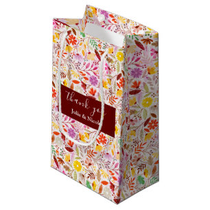 Bolsa De Regalo Pequeña Boda de flores de tulipán de primavera naranja azu