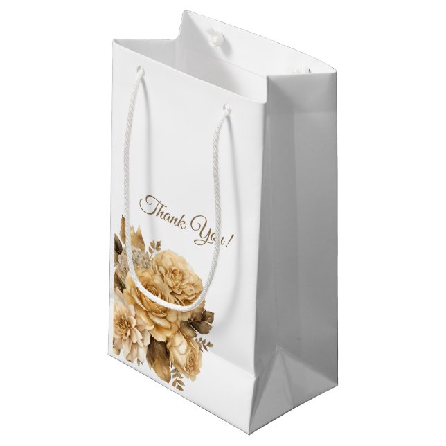 Bolsa De Regalo Pequeña Boda de flores neutras (Angulo Anverso)