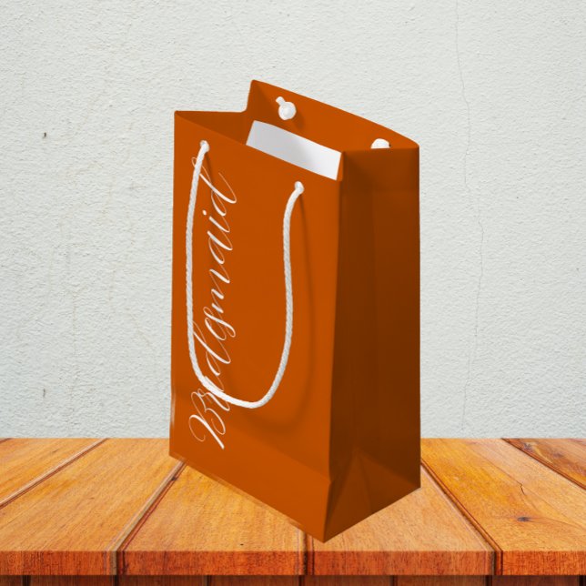 Bolsa De Regalo Pequeña Boda de guiones estilizados por Naranja quemado (In Situ)