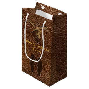 Bolsa De Regalo Pequeña Boda de la Cuero-Mirada