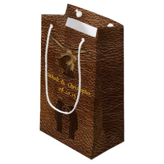 Bolsa De Regalo Pequeña Boda de la Cuero-Mirada