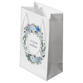 Bolsa De Regalo Pequeña Boda de las flores de color azul turbio