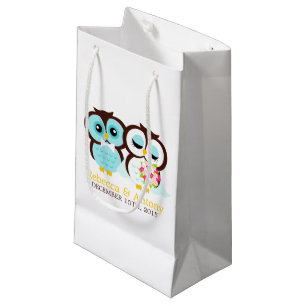 Bolsa De Regalo Pequeña Boda de novias y búhes de Groom