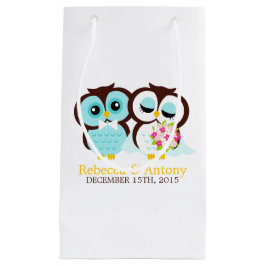 Bolsa De Regalo Pequeña Boda de novias y búhes de Groom