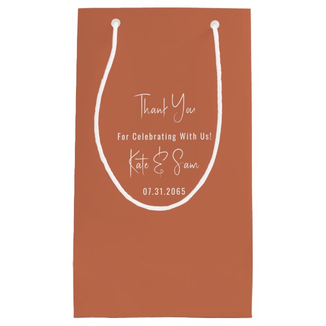 Bolsa De Regalo Pequeña Boda de Terracotta Sencilla y Clásica (Anverso)