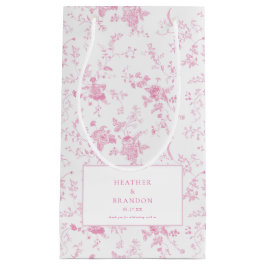Bolsa De Regalo Pequeña Boda Floral Vintage Clásico Toile Rosa