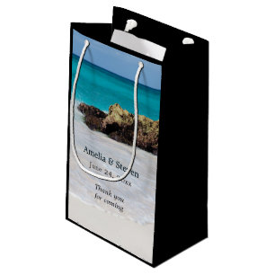 Bolsa De Regalo Pequeña Boda fotográfico de Azure Ocean Sandy Beach