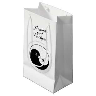 Bolsa De Regalo Pequeña BODA GLOSSY GIFT BAG pequeño. b/w Yin Yang palomas