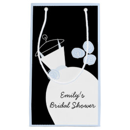 Bolsa De Regalo Pequeña Boda Gown Blue Bridal Shower negro pastel pequeño