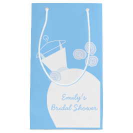 Bolsa De Regalo Pequeña Boda Gown Blue Bridal Shower pequeña