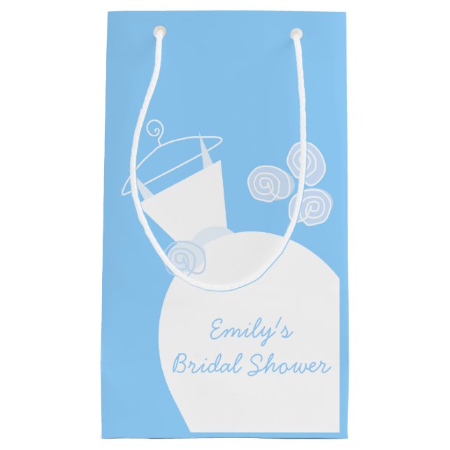 Bolsa De Regalo Pequeña Boda Gown Blue Bridal Shower pequeña (Anverso)