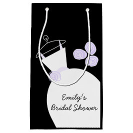Bolsa De Regalo Pequeña Boda Gown Purple Bridal Shower negro