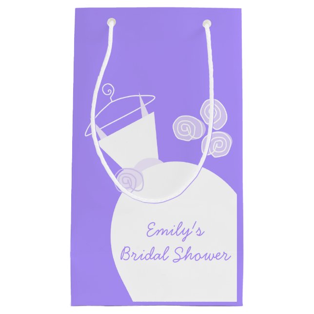 Bolsa De Regalo Pequeña Boda Gown Purple Bridal Shower pequeña (Anverso)