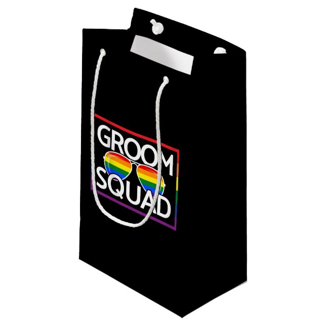Bolsa De Regalo Pequeña Boda LGBTQ Orgullo Gay Coincidente con la escuadra (Angulo Anverso)