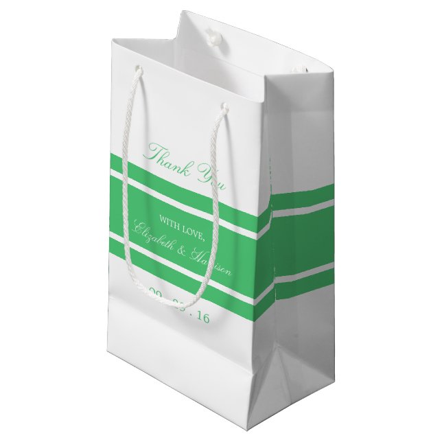 Bolsa De Regalo Pequeña Boda moderno verde esmeralda (Angulo Anverso)
