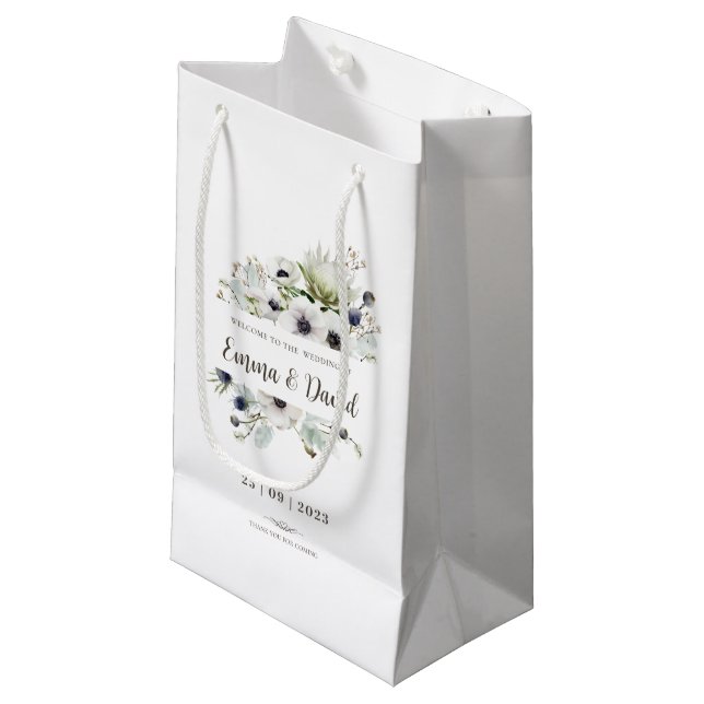 Bolsa De Regalo Pequeña Boda Neutral Moderno Negrita (Angulo Anverso)