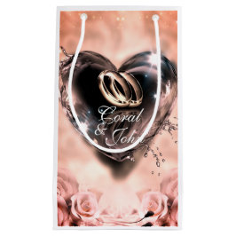 Bolsa De Regalo Pequeña Boda rosa (plata) que Dios ha unido