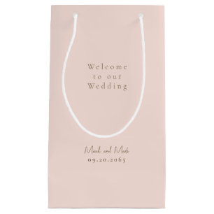 Bolsa De Regalo Pequeña Boda Rubor Gold Text Names