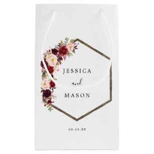 Bolsa De Regalo Pequeña Boho Burgundy Marsala Hotel Boda Gift Bag